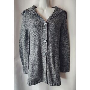 Dahlia Womens‎ Long Cardigan Sweater Gray W/ Pockets Size S